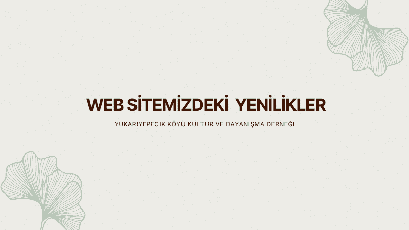 Web sitemizdeki yenilikler
